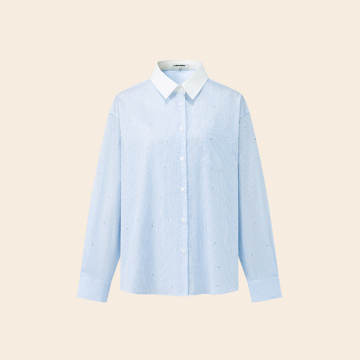 Crystal Striped Oversized Shirt CVSS0154