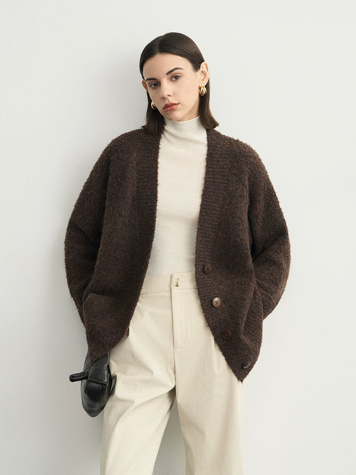Wool Hoop V-Neck Knit Cardigan SSWC0063