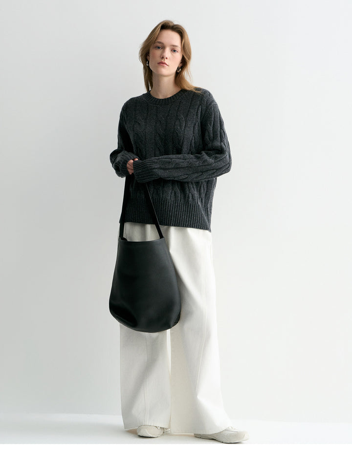Luna Cable Wool Knit Sweater SSKS0315