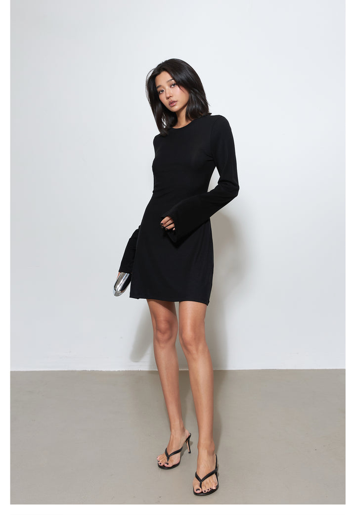 Luxe Ribbed Knit Dress & Flared Pants Set MSPS0254