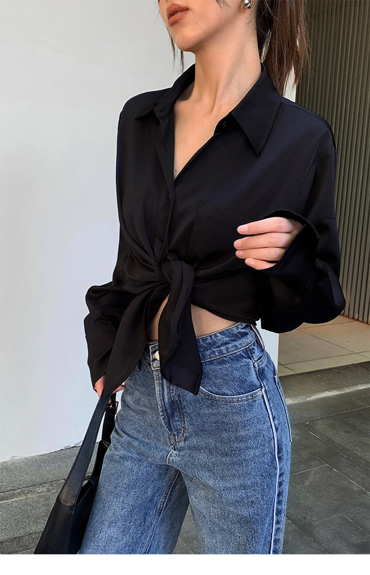 Satin Flow Overshirt NHOS0190