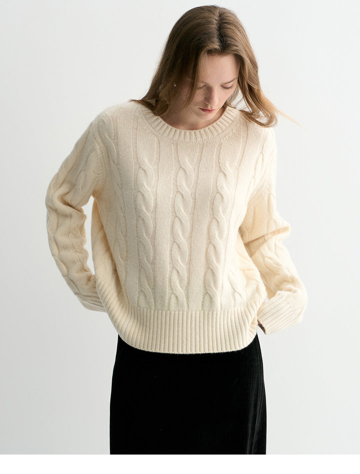 Luna Cable Wool Knit Sweater SSKS0315