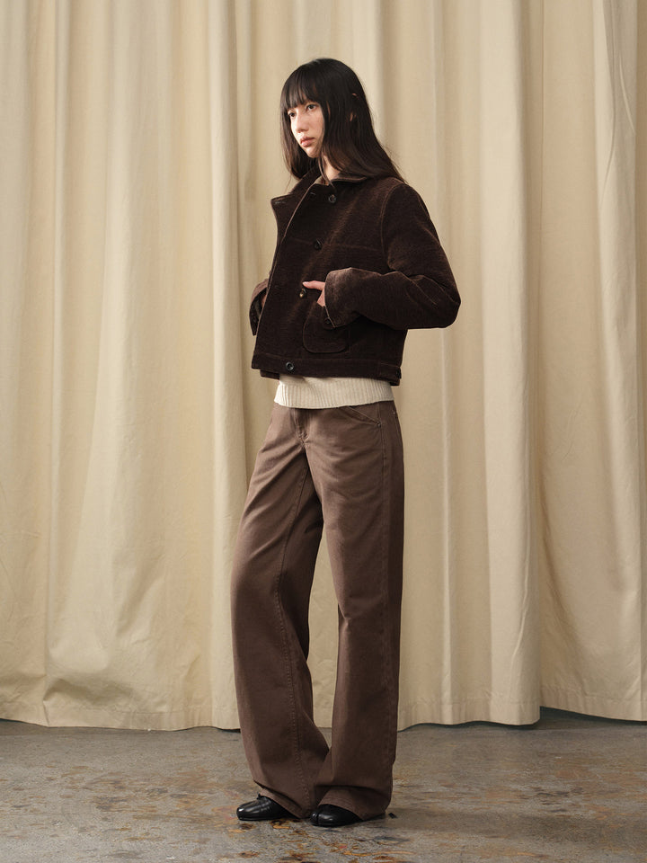 Vintage Cocoa Twill Straight-Leg Pants UUSP0310