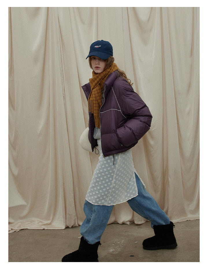 Plum Cloud Cropped Puffer Jacket BMPJ0296