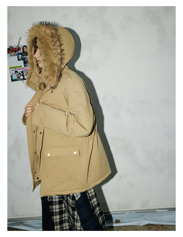 Sandstone Fur-Trim Cotton Parka BMPK0297