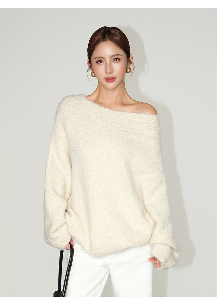 Soft Halo Off-Shoulder Knit Sweater NHKS0323