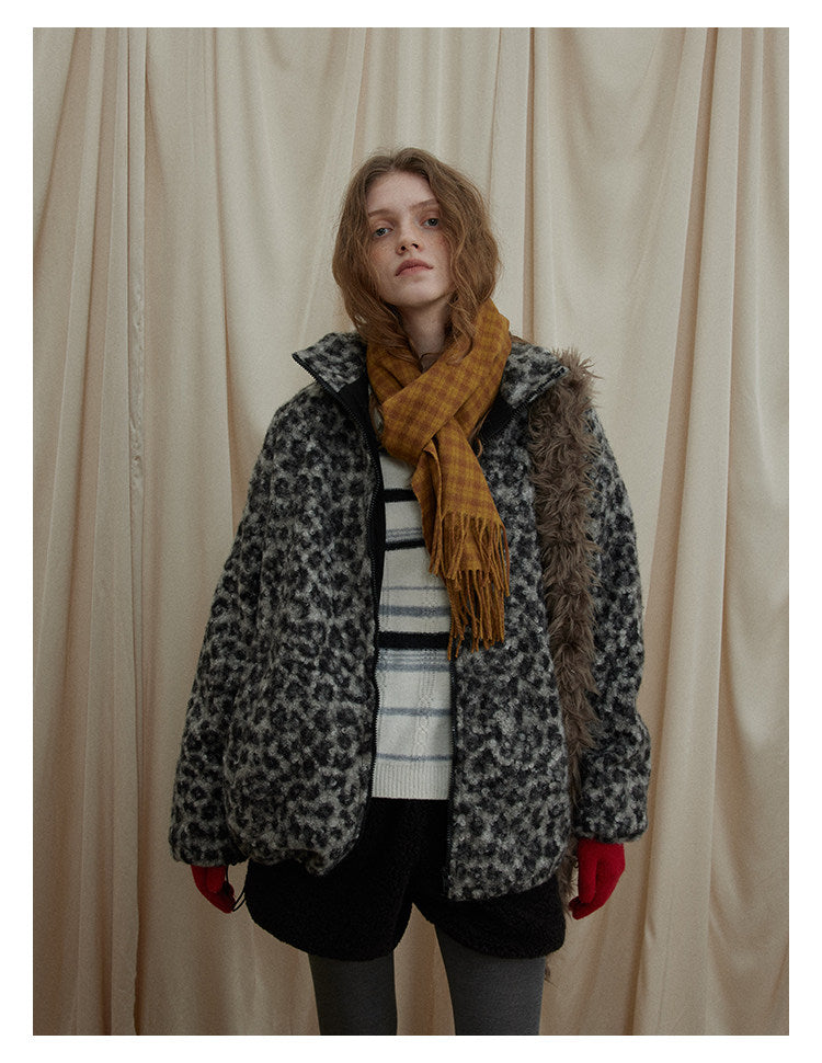 Leopard Pattern Woolen Jacket BMWJ0300