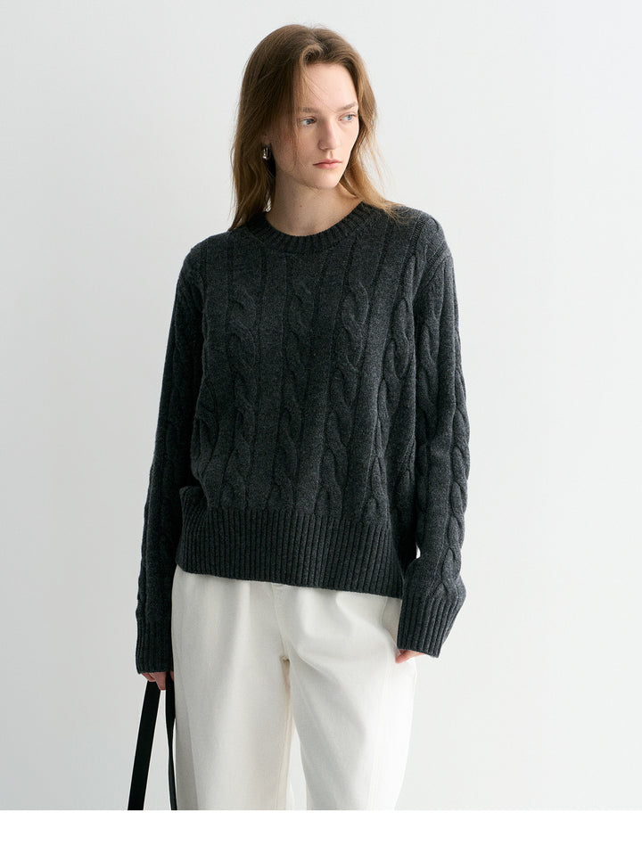 Luna Cable Wool Knit Sweater SSKS0315