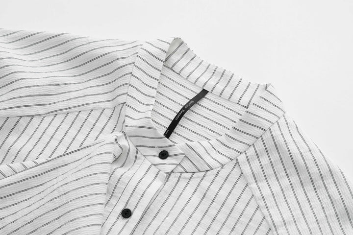Ribbon Drape Stripe Blouse SSSB0172