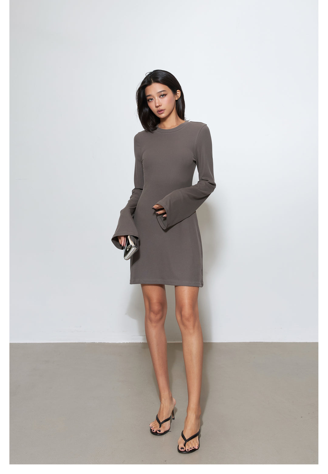 Luxe Ribbed Knit Dress & Flared Pants Set MSPS0254