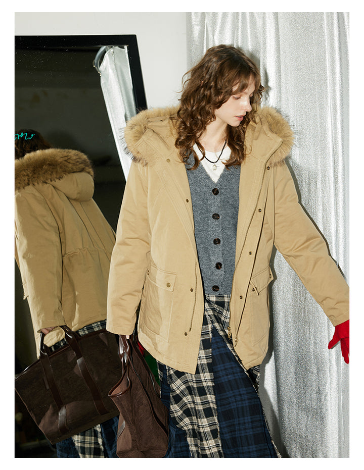 Sandstone Fur-Trim Cotton Parka BMPK0297