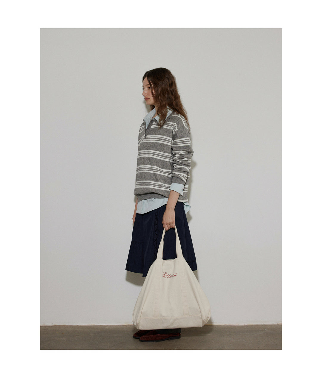 Heather Stripe Relaxed Polo Knit LCPK0281