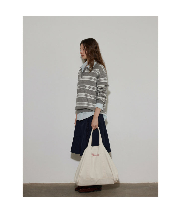 Heather Stripe Relaxed Polo Knit LCPK0281