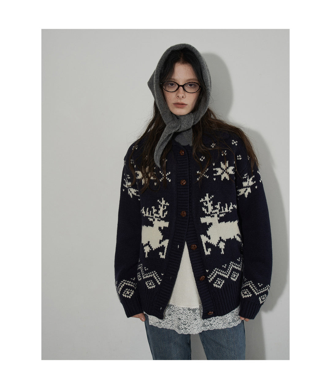 Nordic Reindeer Knit Cardigan LCKC0306