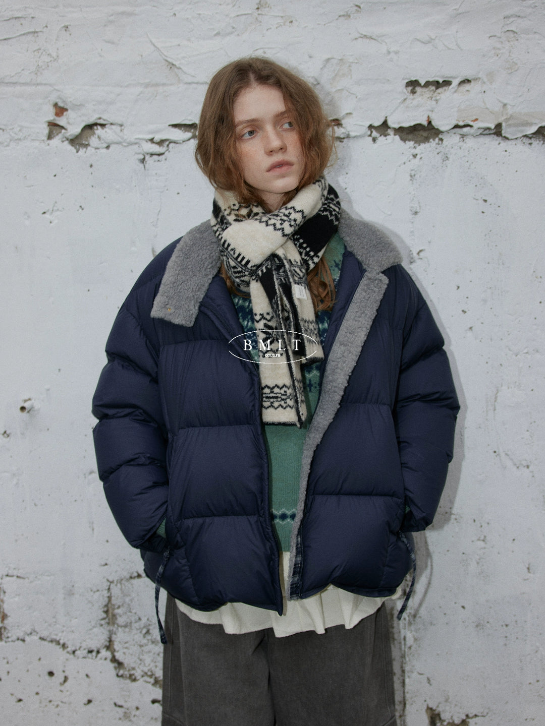 BMLT [Berlin Kiss] Korean stand-up collar new national standard 90 white duck down navy blue down jacket winter warm jacket