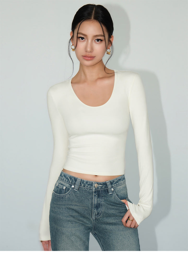 U-Neck Curve Hug Cropped Top NHCT0260