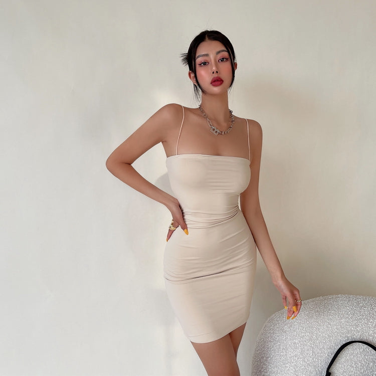 SleekGlow Spaghetti Strap Mini Dress LHMD0243