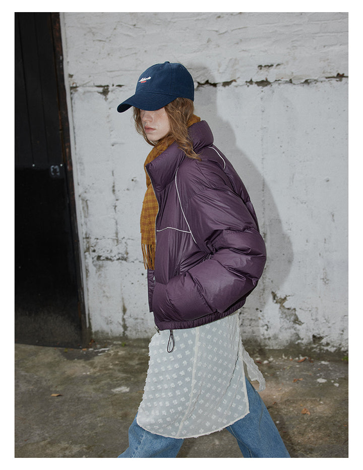 Plum Cloud Cropped Puffer Jacket BMPJ0296