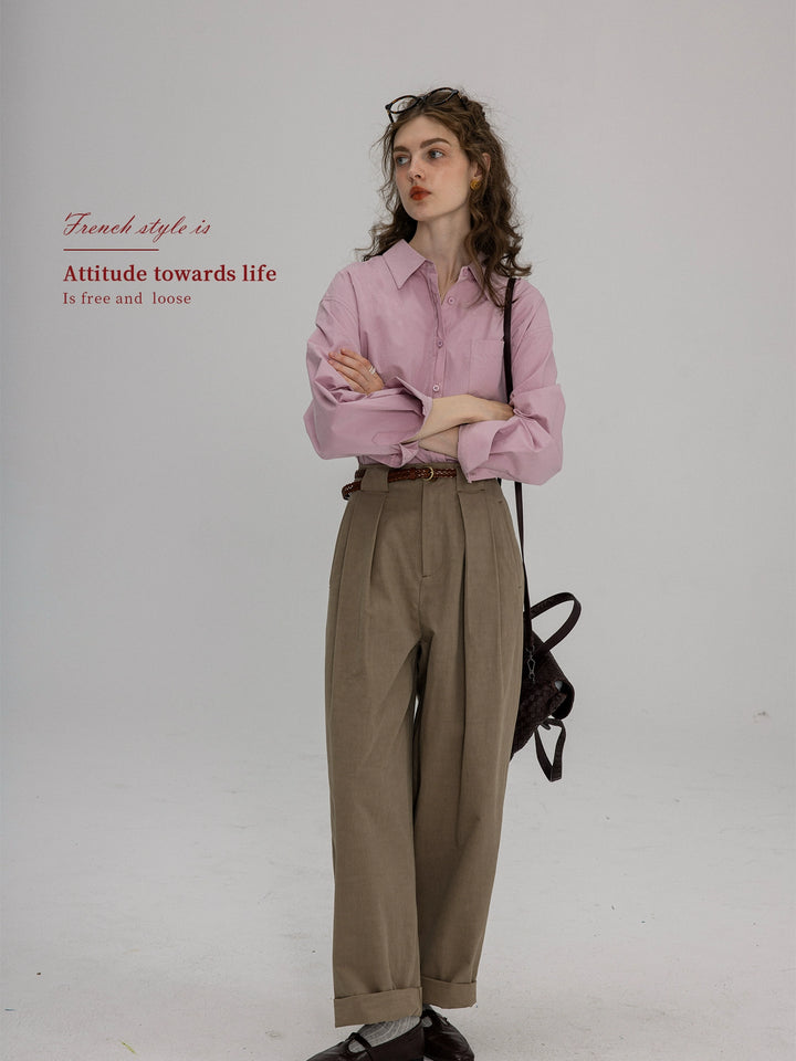 Vintage Cotton Oversized Button-Up Shirt DACS0108