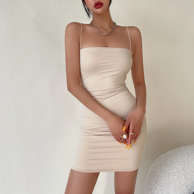 SleekGlow Spaghetti Strap Mini Dress LHMD0243