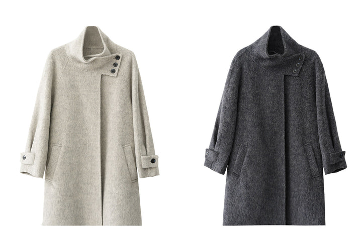 Softline Asymmetrical Wool Wrap Coat SRWC0319