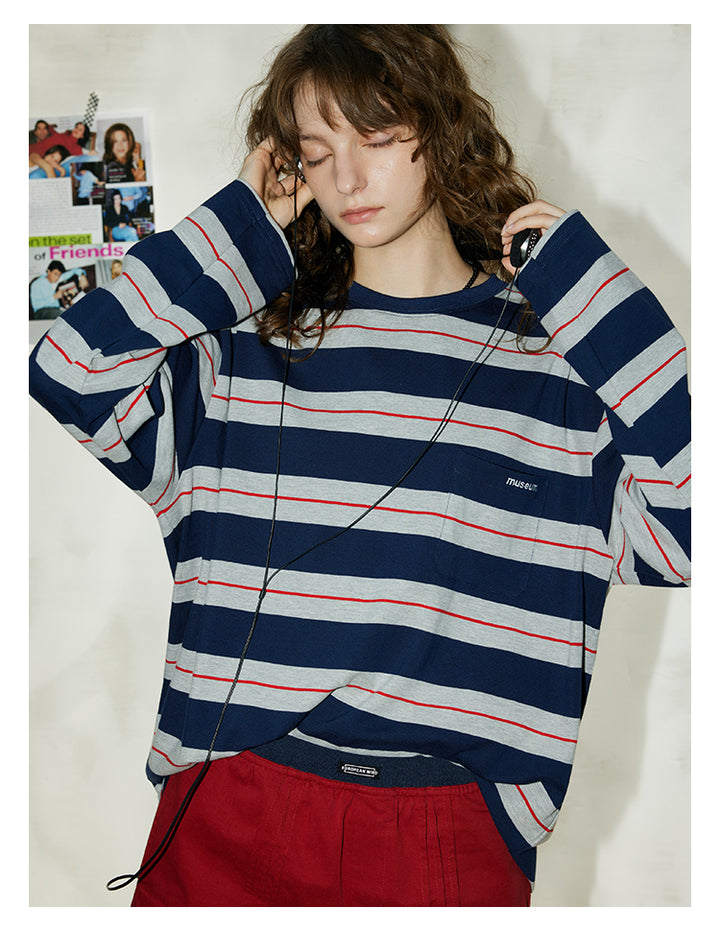Retro Stripe Cotton Tee BMCT0266