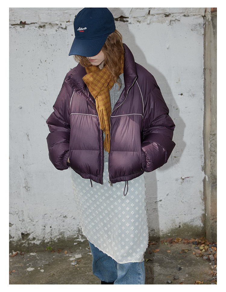 Plum Cloud Cropped Puffer Jacket BMPJ0296