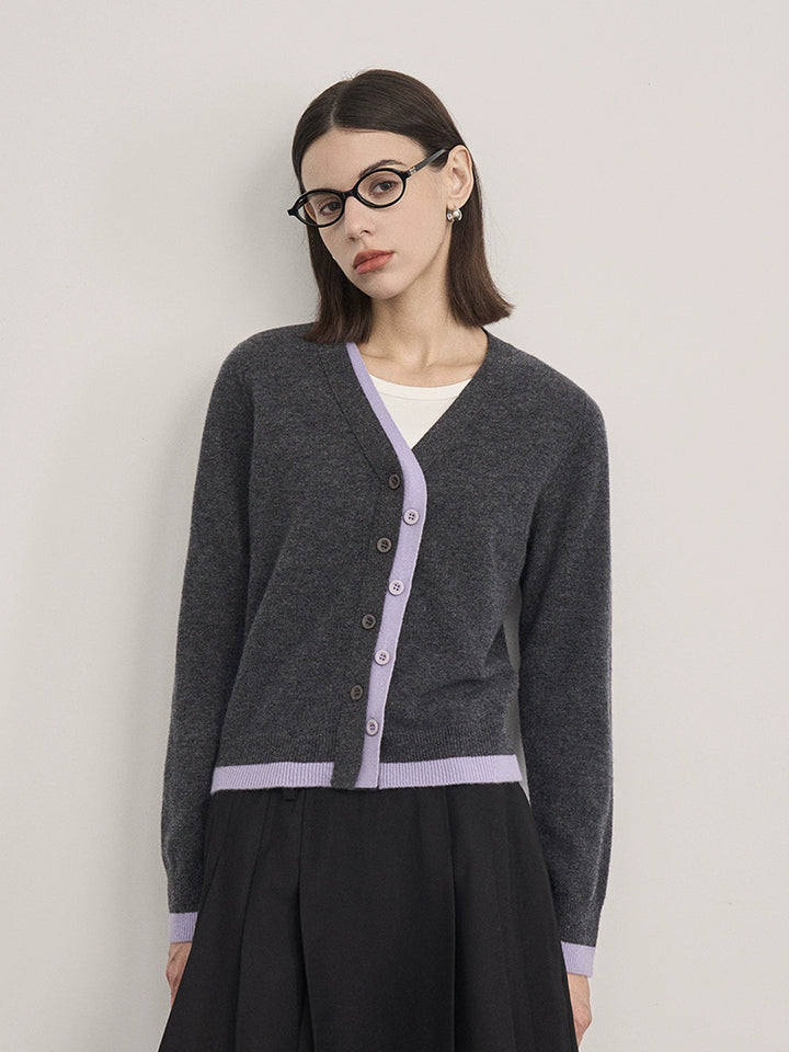 Fake Two-Piece Wool Knit Cardigan SSWC0060