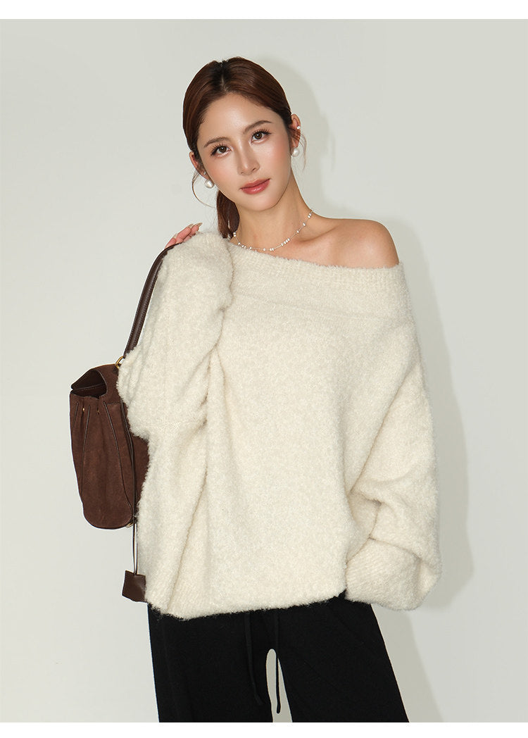Soft Halo Off-Shoulder Knit Sweater NHKS0323