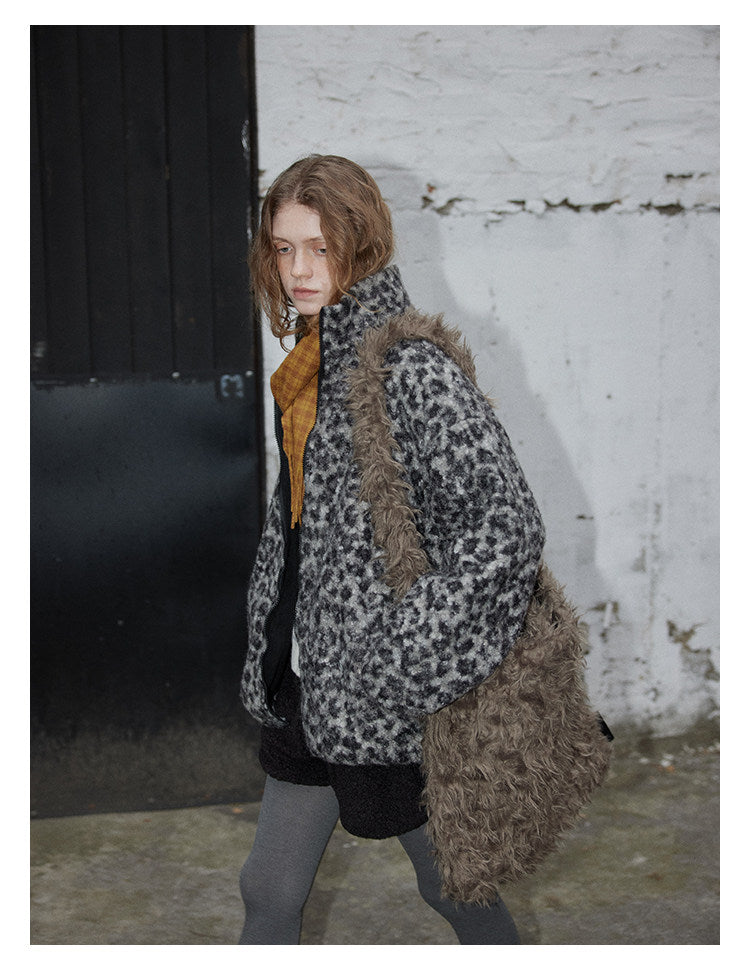 Leopard Pattern Woolen Jacket BMWJ0300