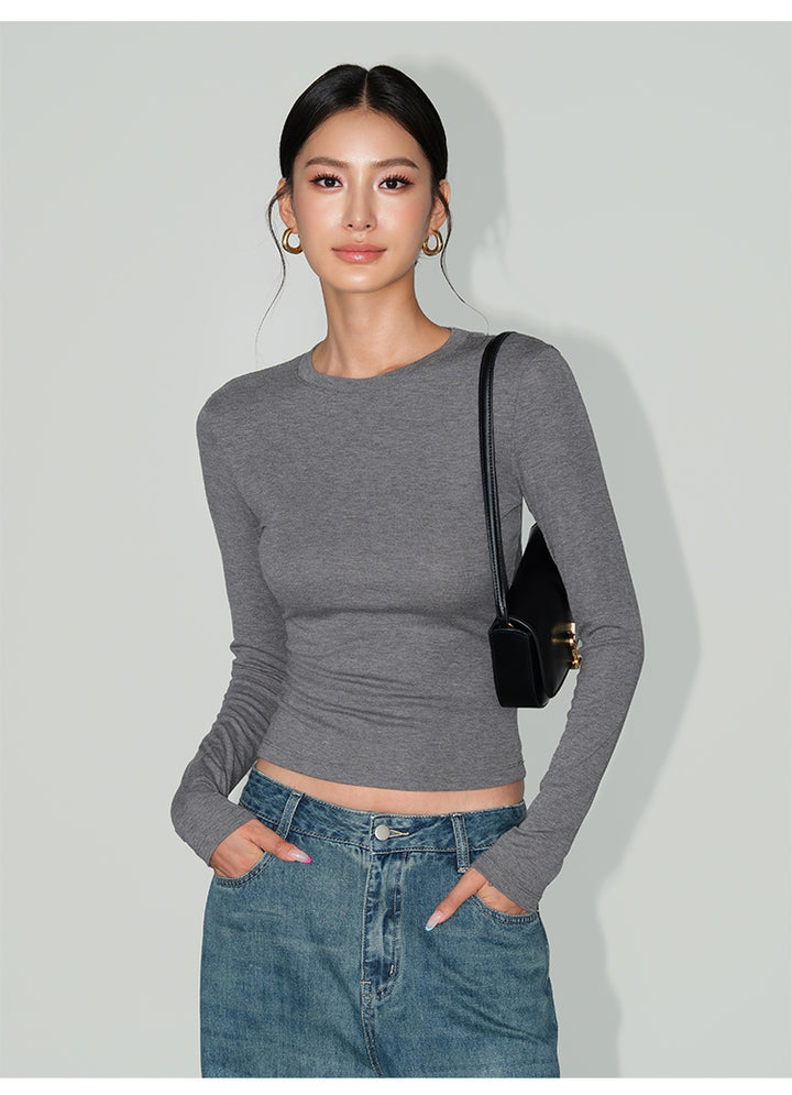 Sleek Fit Long Sleeve Round Neck Top NHRN0253