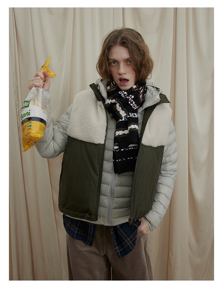 Olive Sherpa-Panel Utility Vest BMUV0298