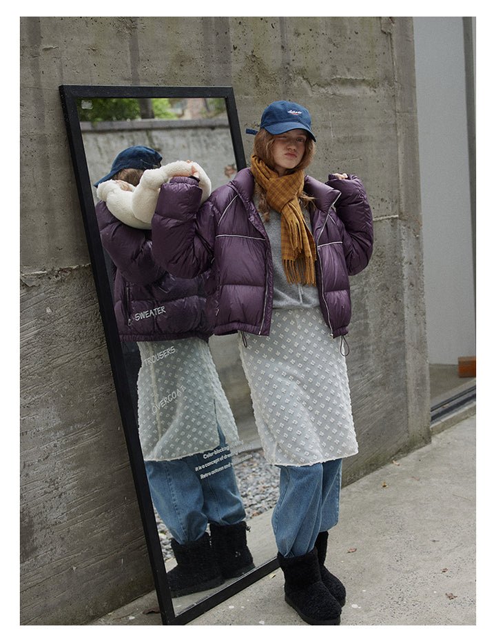 Plum Cloud Cropped Puffer Jacket BMPJ0296