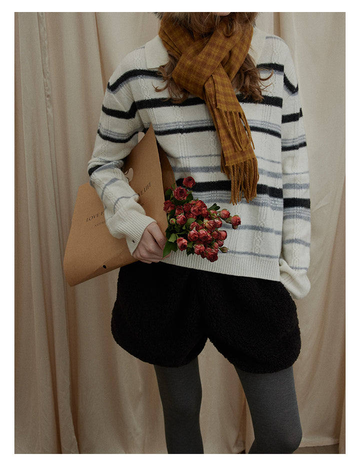 Winter Stripe Wool Knit Pullover BMKP0295