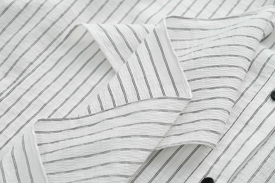 Ribbon Drape Stripe Blouse SSSB0172