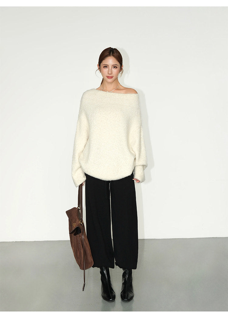 Soft Halo Off-Shoulder Knit Sweater NHKS0323