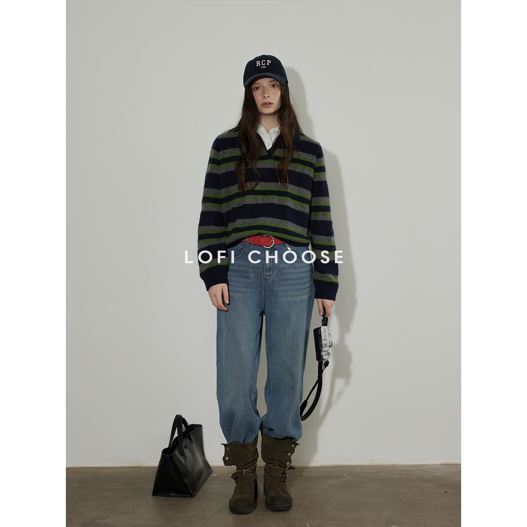 Urban Stripe Wool Knit Pullover LCKP0290