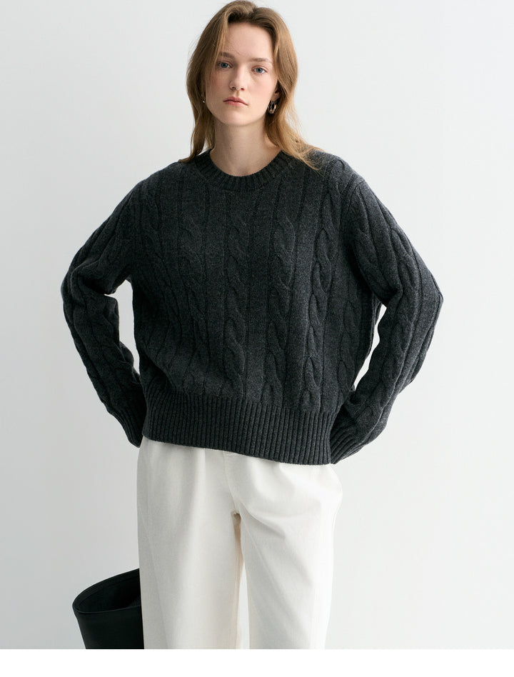 Luna Cable Wool Knit Sweater SSKS0315