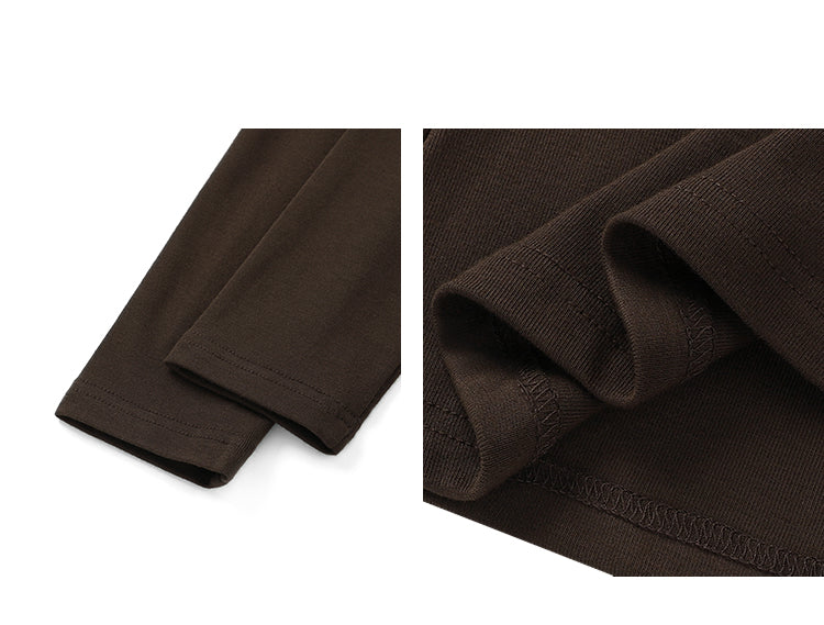 Strap Detail Square Neck Long Sleeve NHSN0261