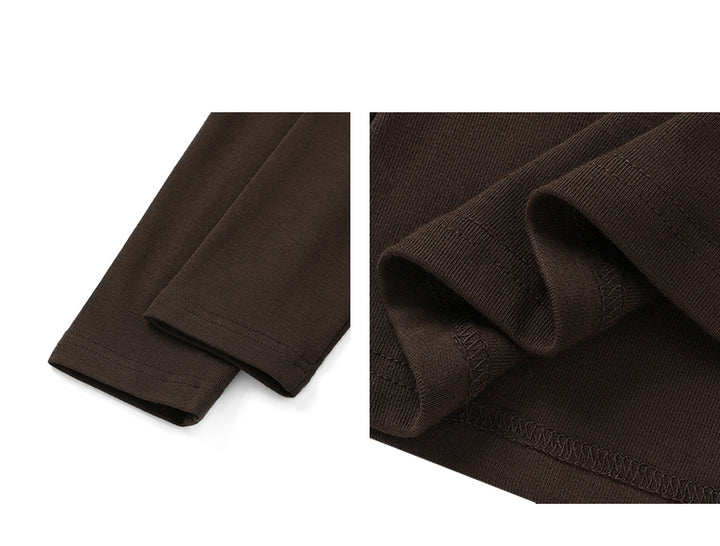 Strap Detail Square Neck Long Sleeve NHSN0261