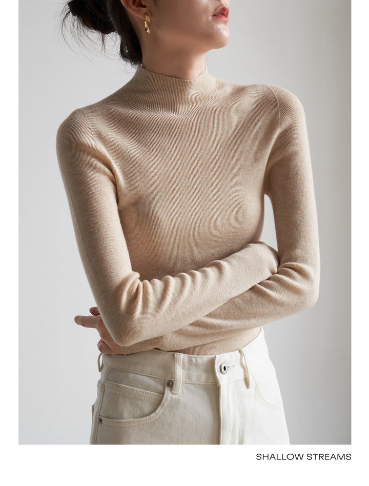 Silkline Merino Mock Neck Knit Top SSKT0316