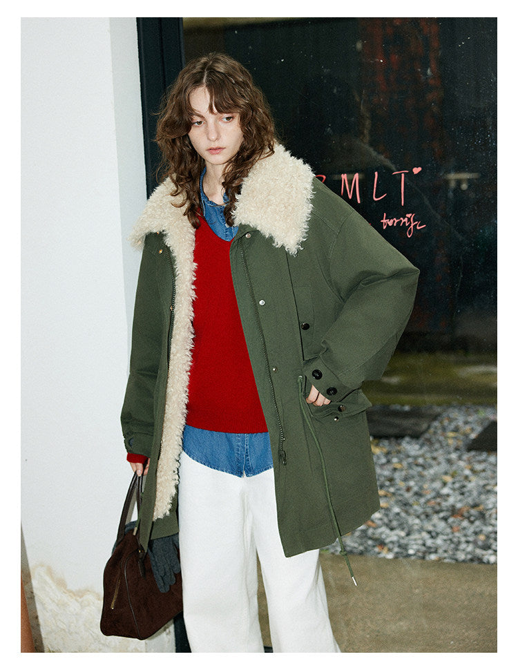 Vintage Shearling-Trim Utility Down Jacket BMDJ0299