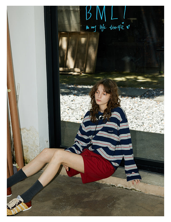 Retro Stripe Cotton Tee BMCT0266