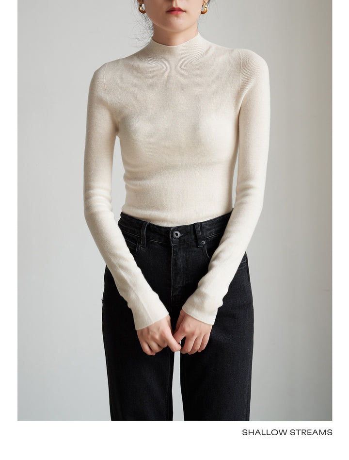 Silkline Merino Mock Neck Knit Top SSKT0316