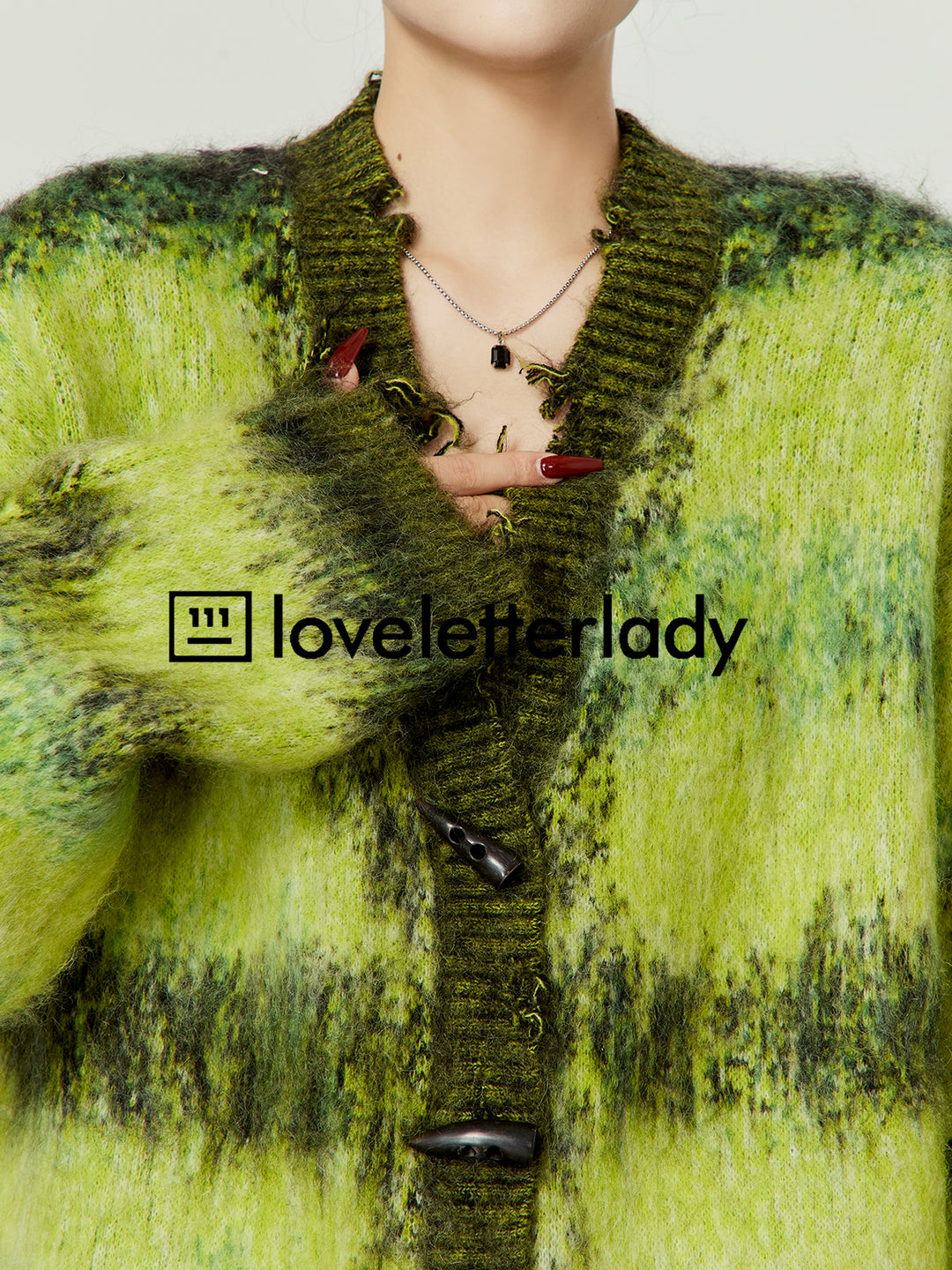 Gradient Mohair Oversized Cardigan LLOC0018