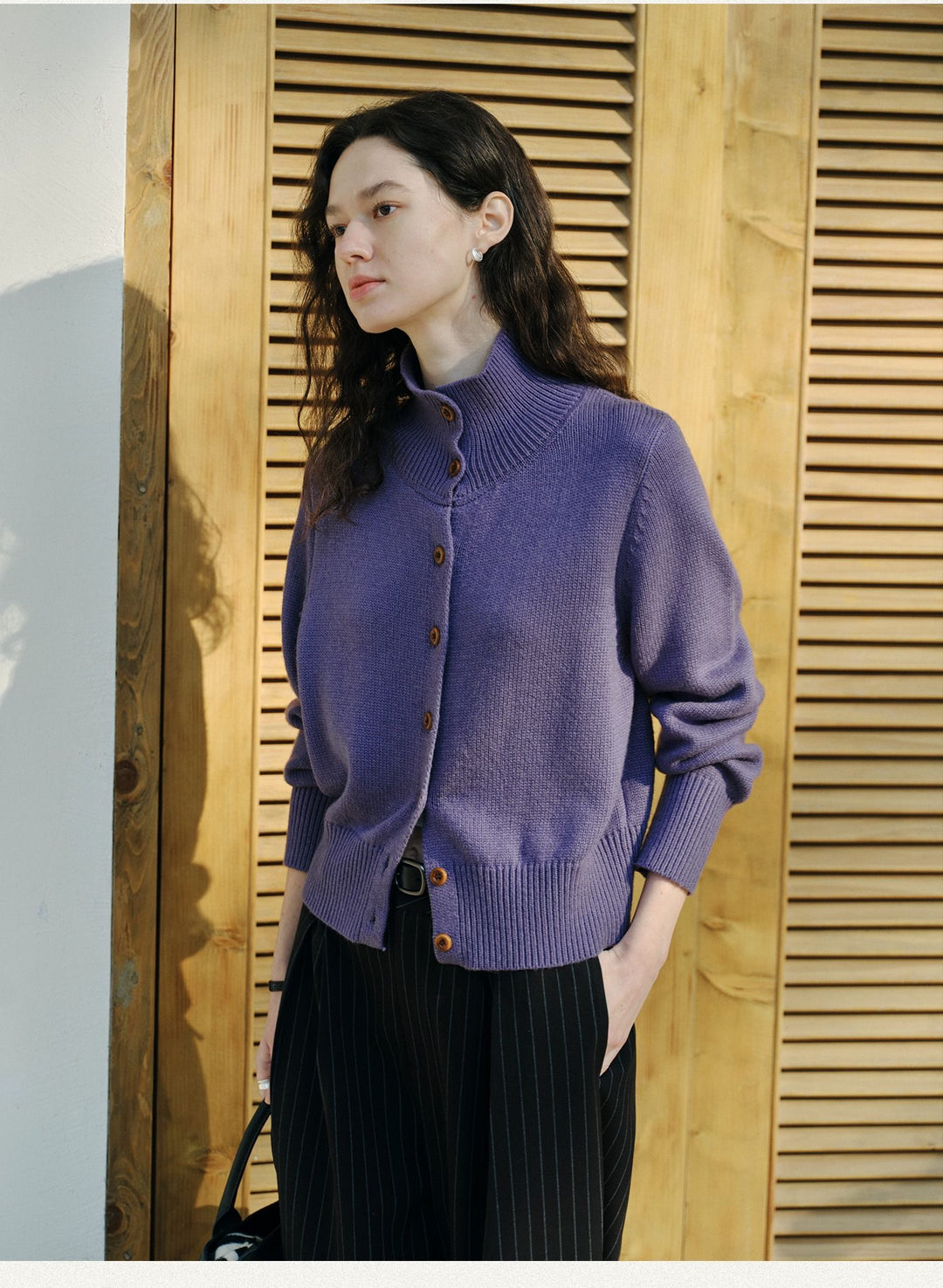 Cozy Luxe High-Neck Cardigan CCHC0139