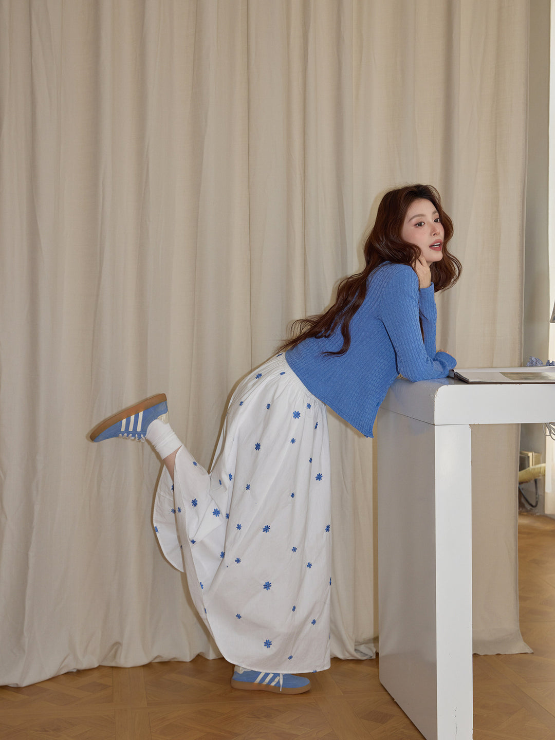 Blue Daisy Breeze Skirt KKBS0339