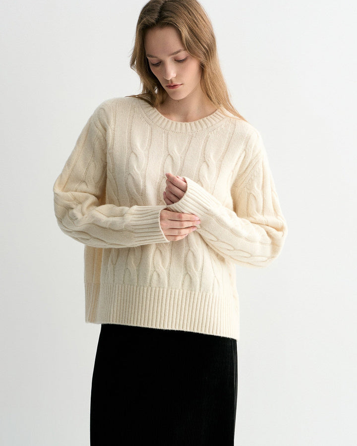 Luna Cable Wool Knit Sweater SSKS0315