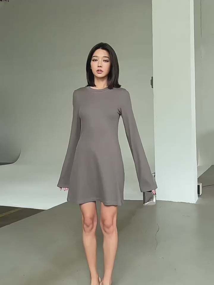 Luxe Ribbed Knit Dress & Flared Pants Set MSPS0254