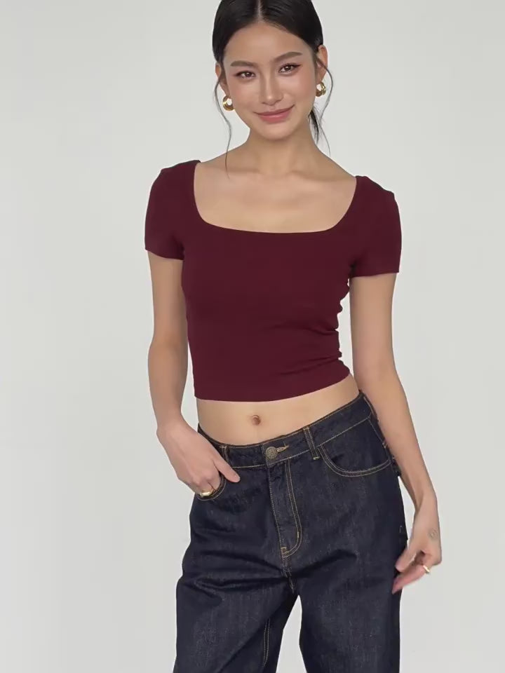 Essential Reversible Square Neck Tee NHSN0187